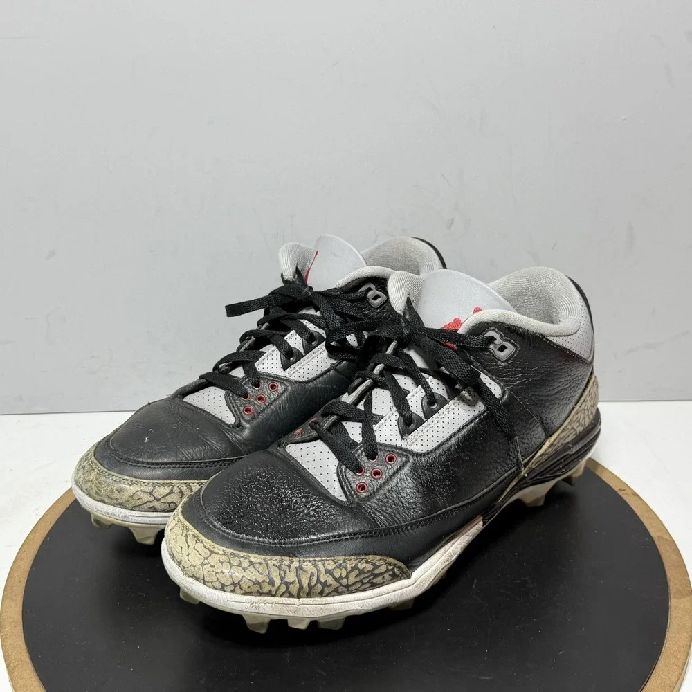 Jordan Baseball Cleats Shoes Mens 12 Black Gray Red Elephant Print FZ8626-001